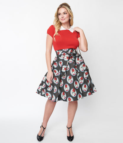 Black Cat Vintage Swing Skirt