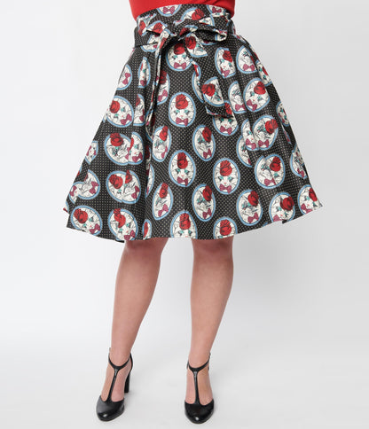 Black Cat Vintage Swing Skirt
