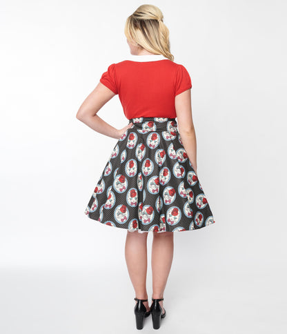 Black Cat Vintage Swing Skirt