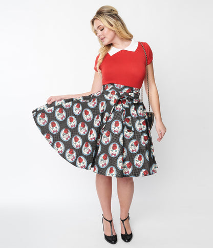 Black Cat Vintage Swing Skirt