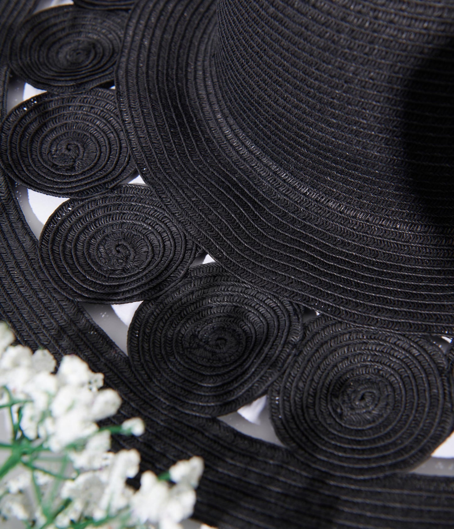 Black Circular Cut Out Sun Hat