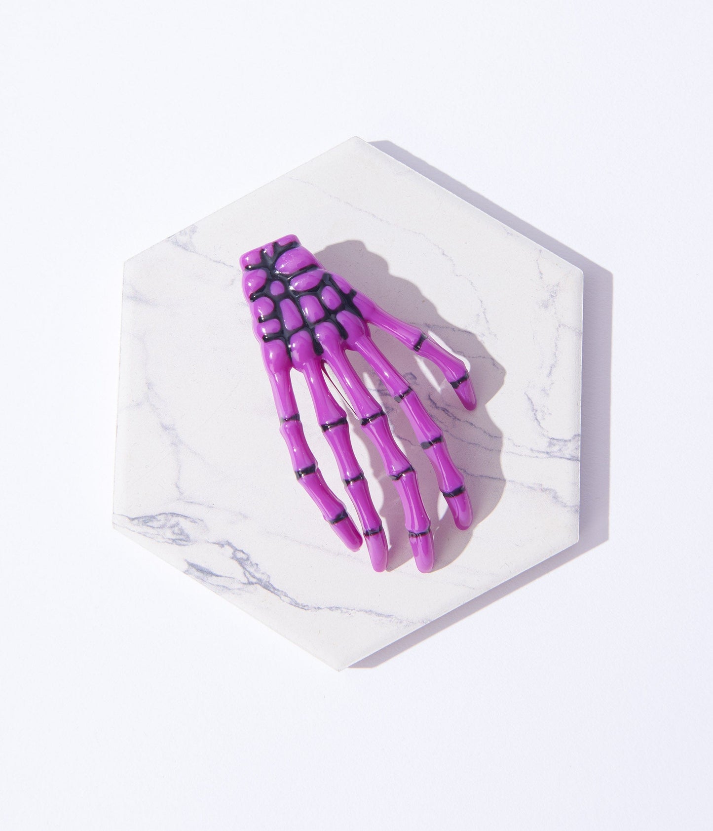 Unique Vintage Purple Skeleton Hand Hair Clip