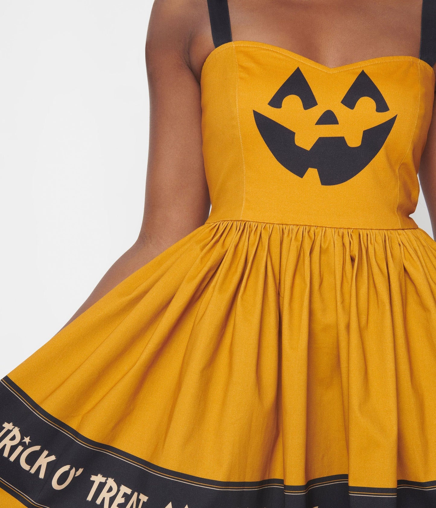 Orange Trick O Treat Pumpkin Prudence Flare Dress | Halloween Dress