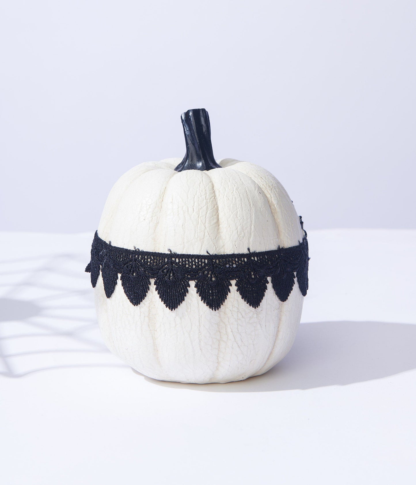 White & Black Spider Lace Pumpkin