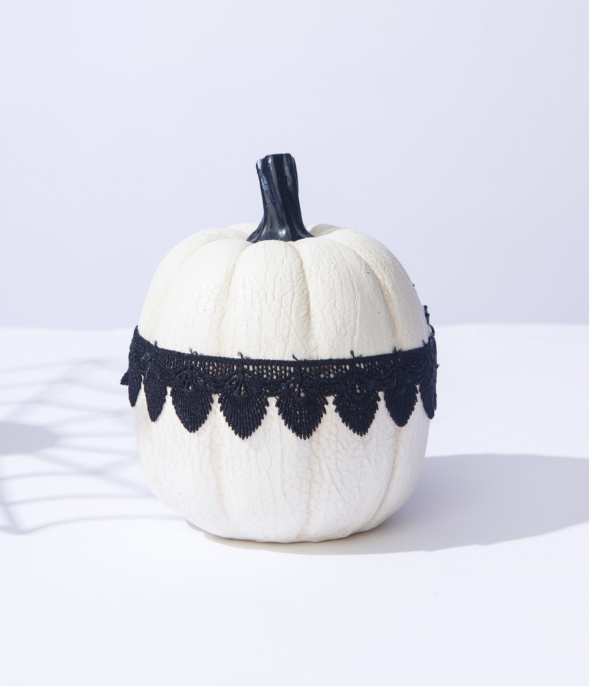 White & Black Spider Lace Pumpkin
