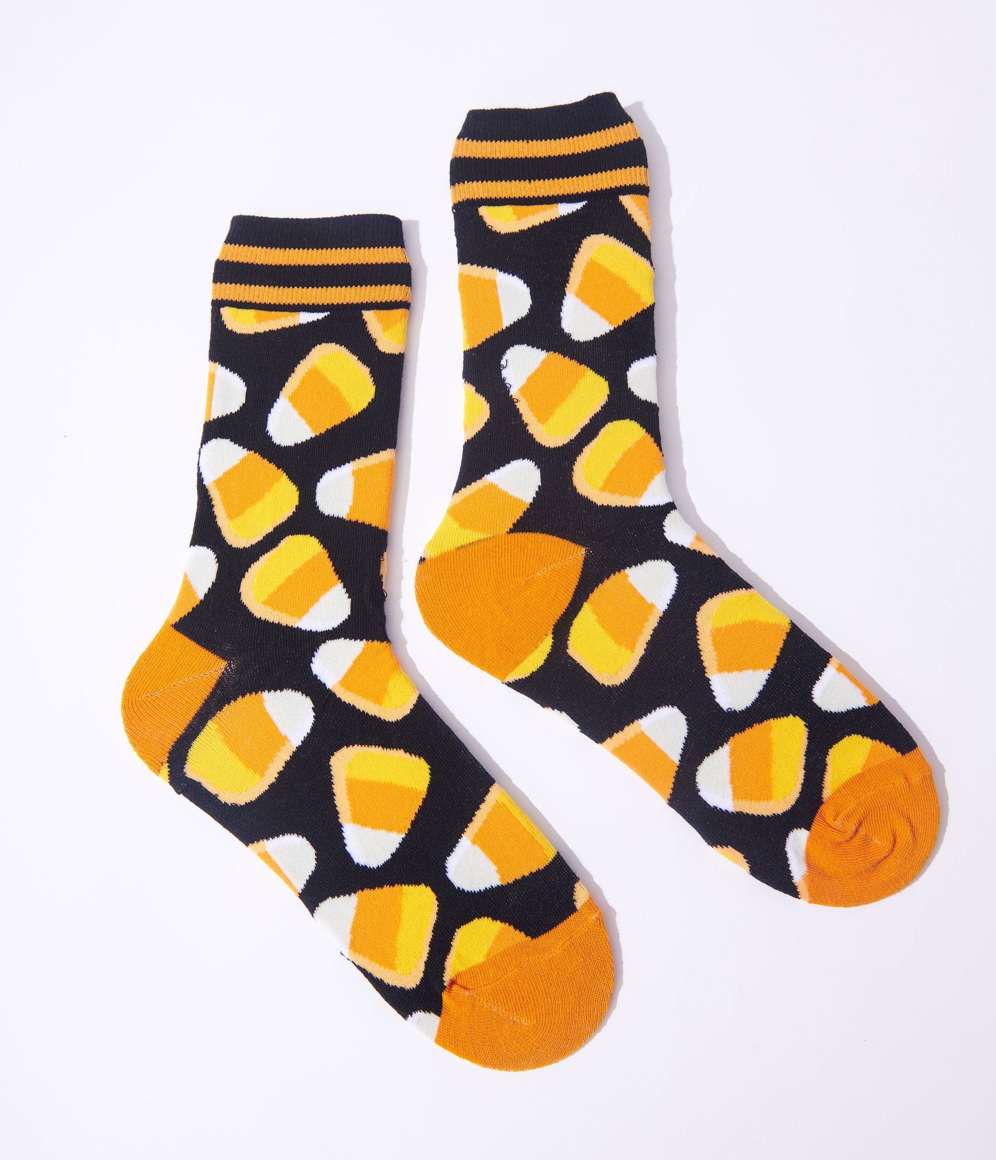 Black Candy Corn Crew Socks