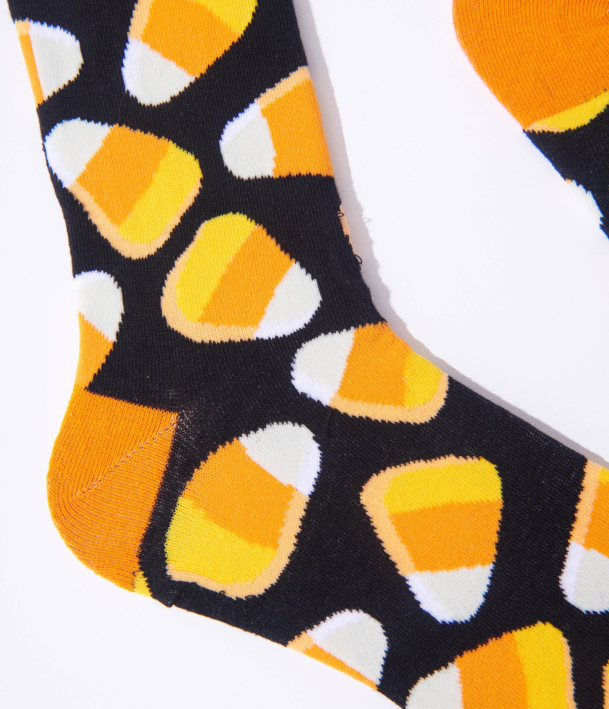 Black Candy Corn Crew Socks
