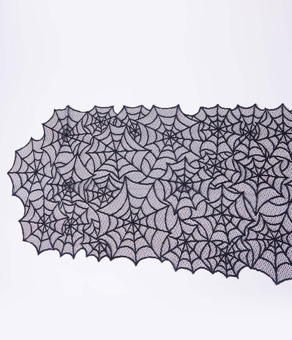 Black Spider Web Table Runner