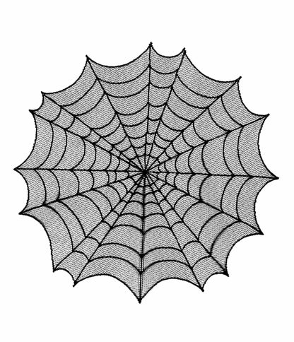Black Spider Web Round Table Topper