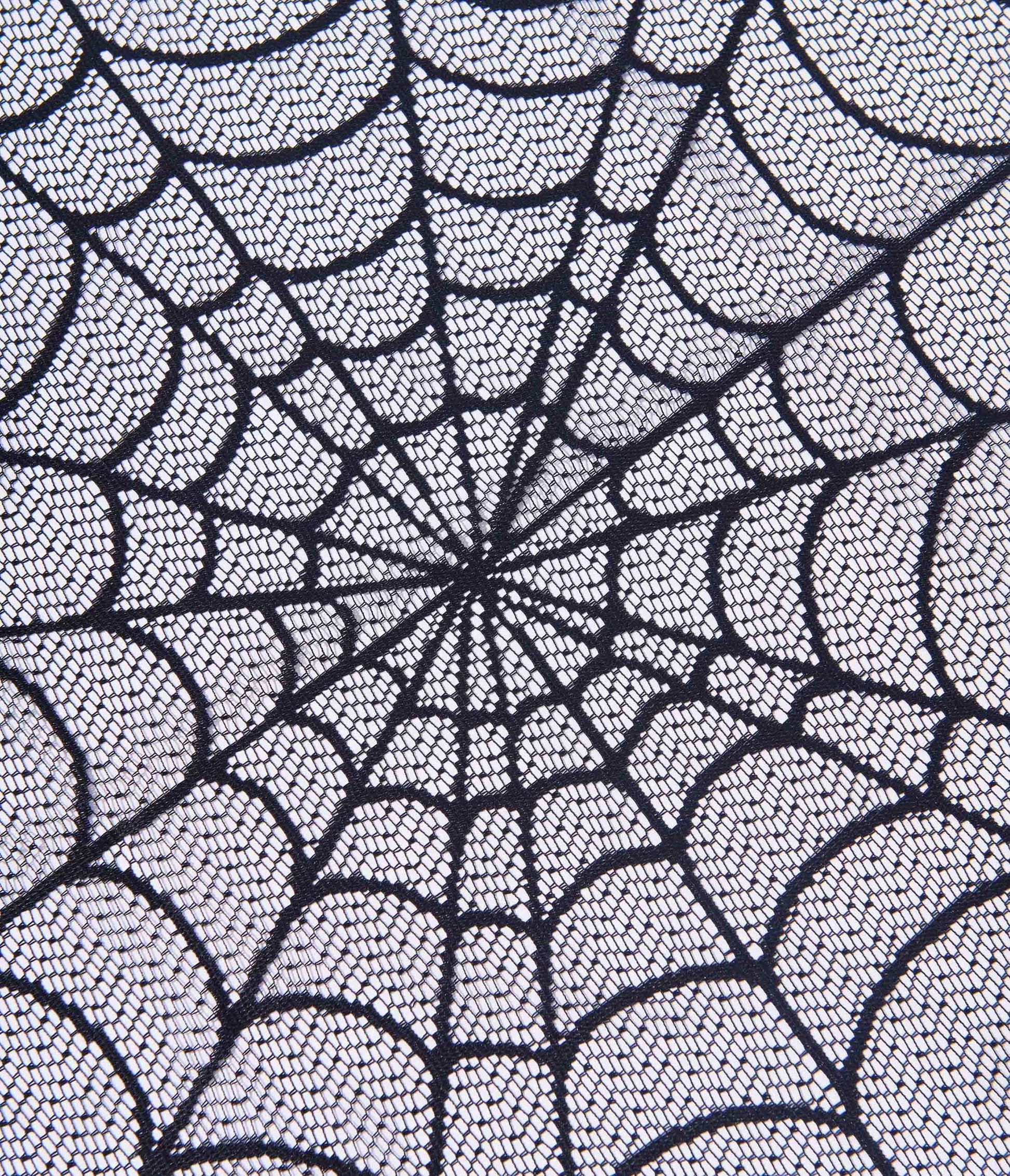 Black Spider Web Round Table Topper