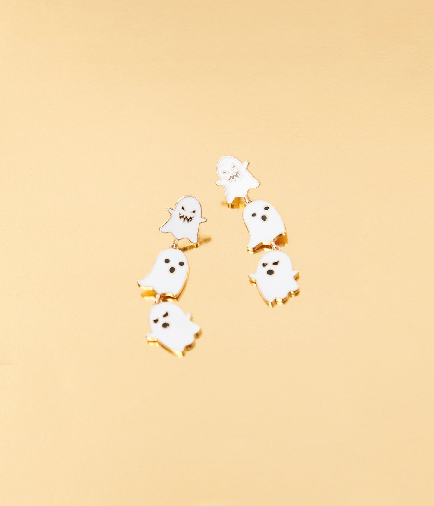 White Ghost Trio Drop Earrings