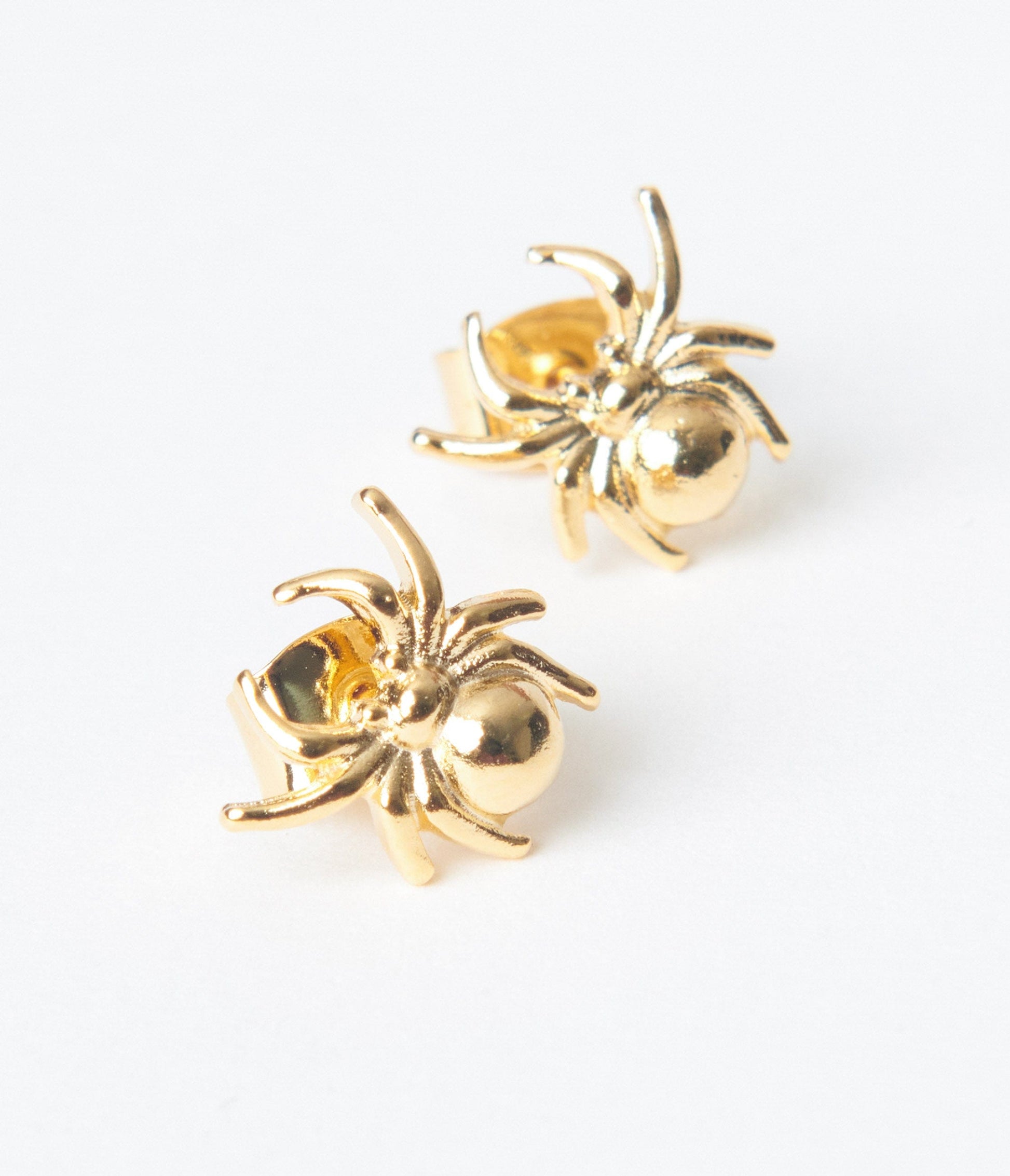 Mini Gold Spider Stud Earrings