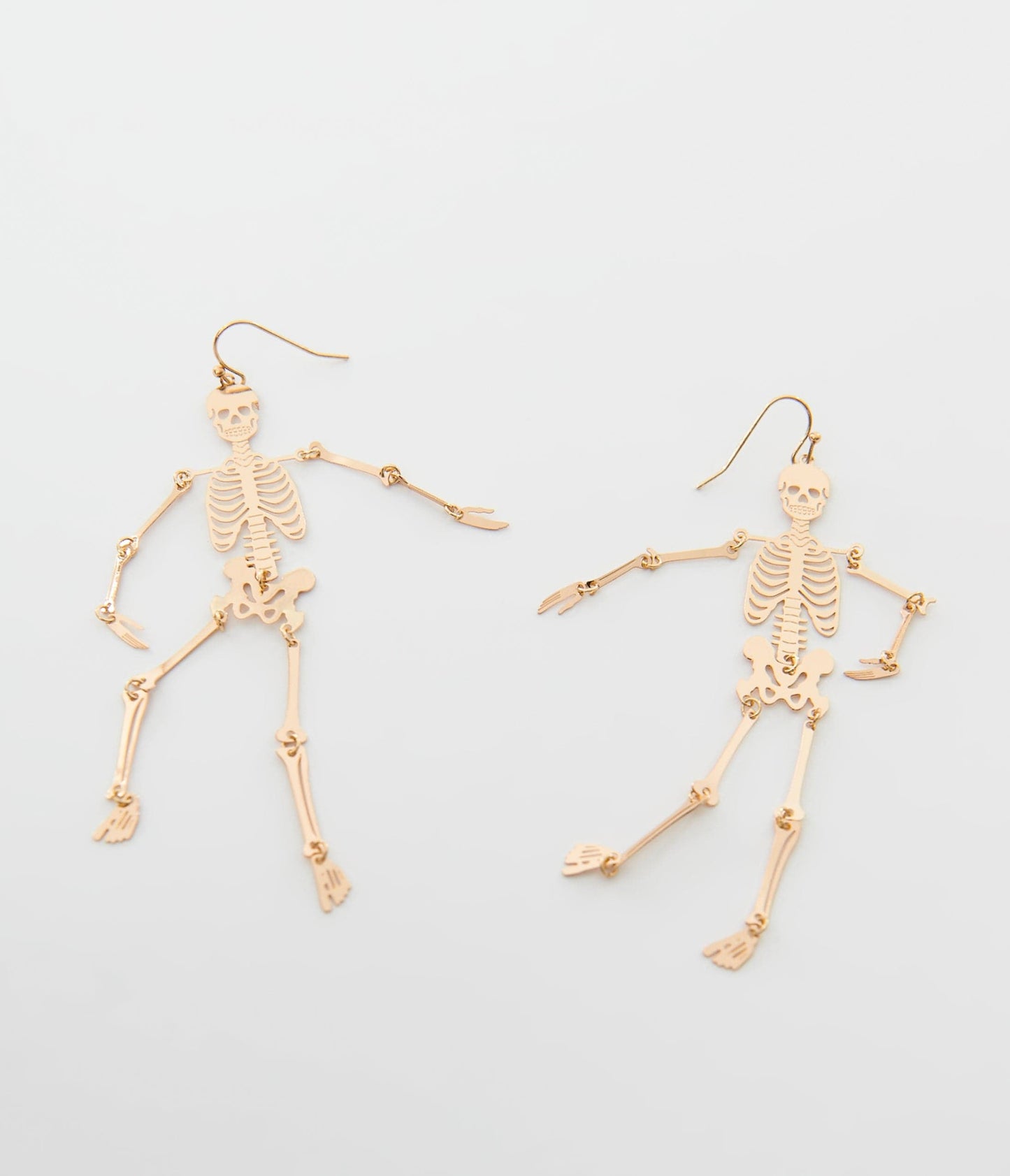 Gold Dancing Skeleton Earrings