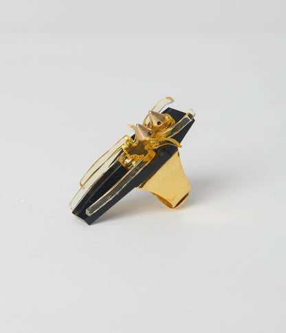 Golden Spider Coffin Ring