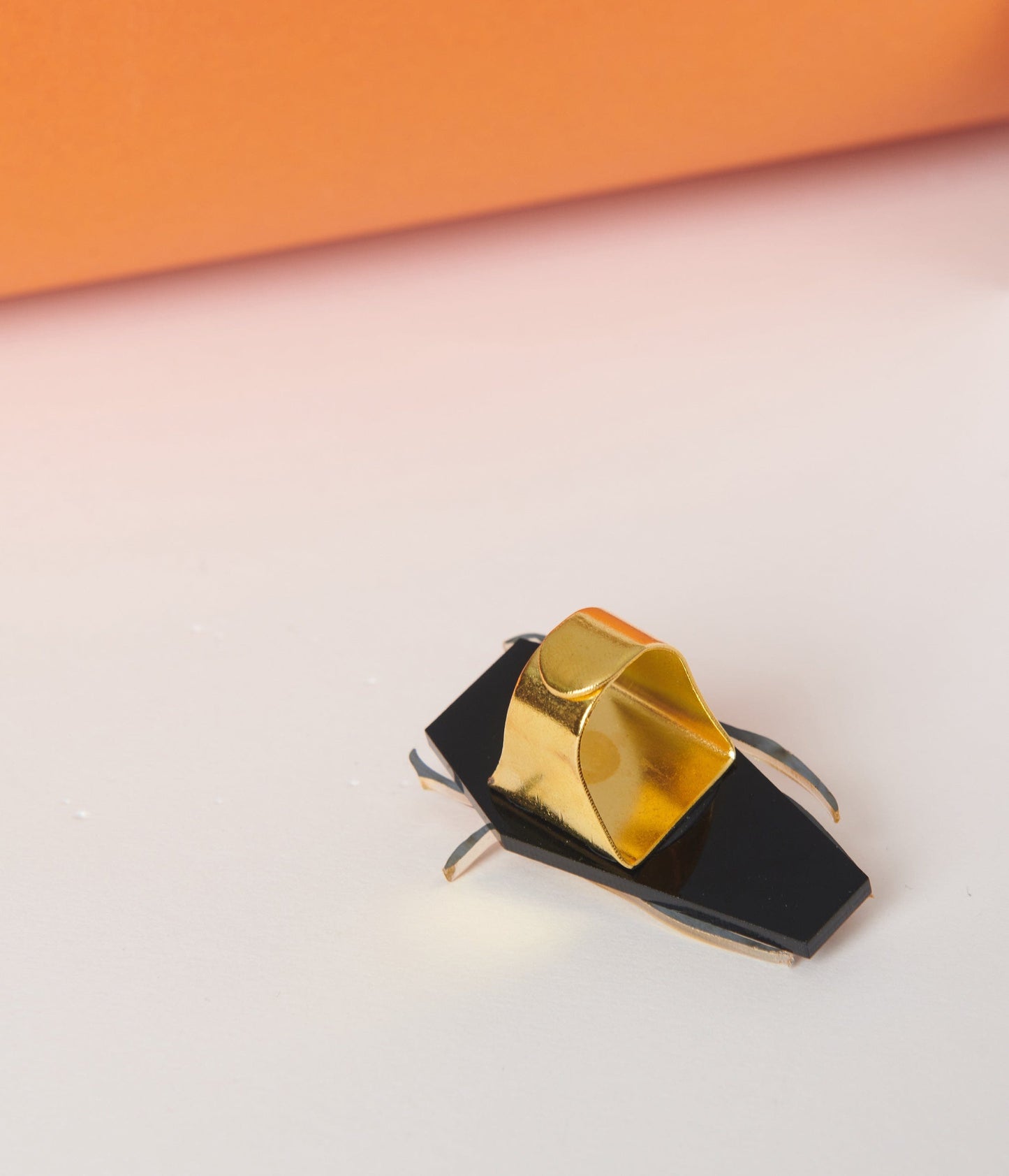 Golden Spider Coffin Ring