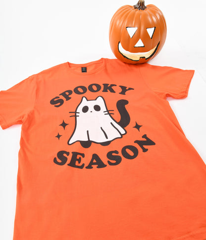 Orange Spooky Season Kitty Unisex Graphic Tee