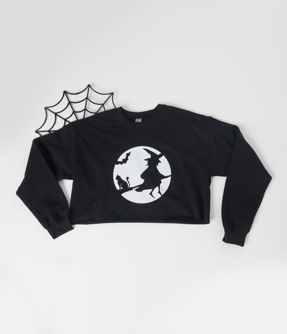 Black Witching Hour Cropped Sweatshirt