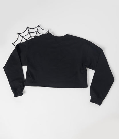 Black Witching Hour Cropped Sweatshirt