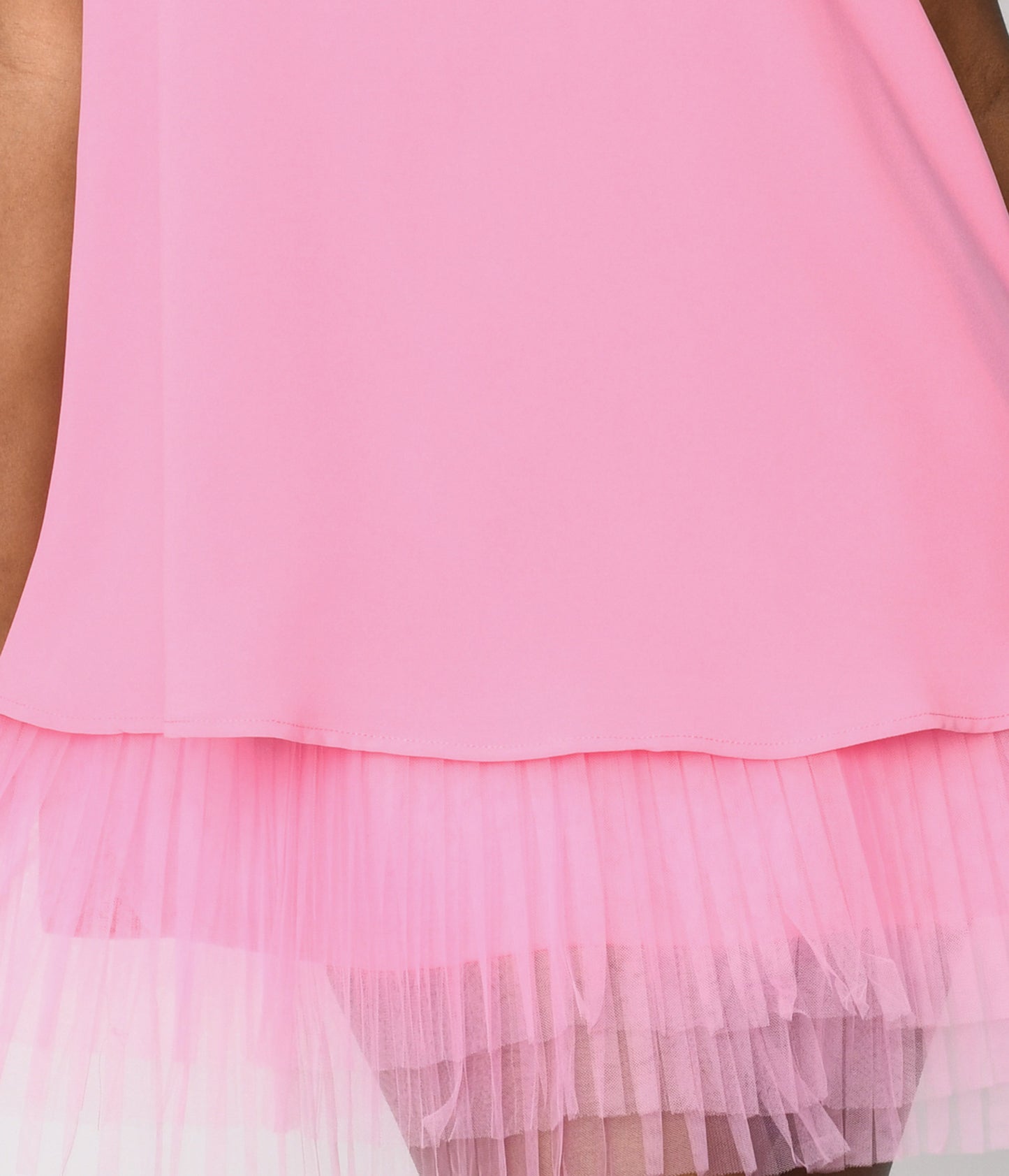 Pretty In Pink Tulle Hem Shift Dress