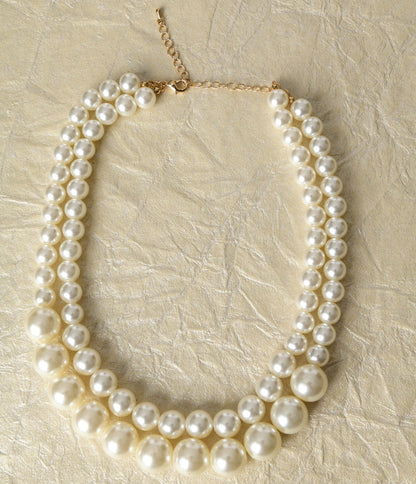 Dual Chunky Faux Pearl Necklace