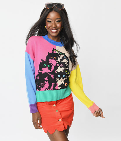 Pretty Snake Rainbow Colorblock Pretty Kitty Sweater