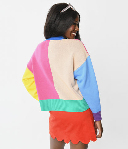 Pretty Snake Rainbow Colorblock Pretty Kitty Sweater