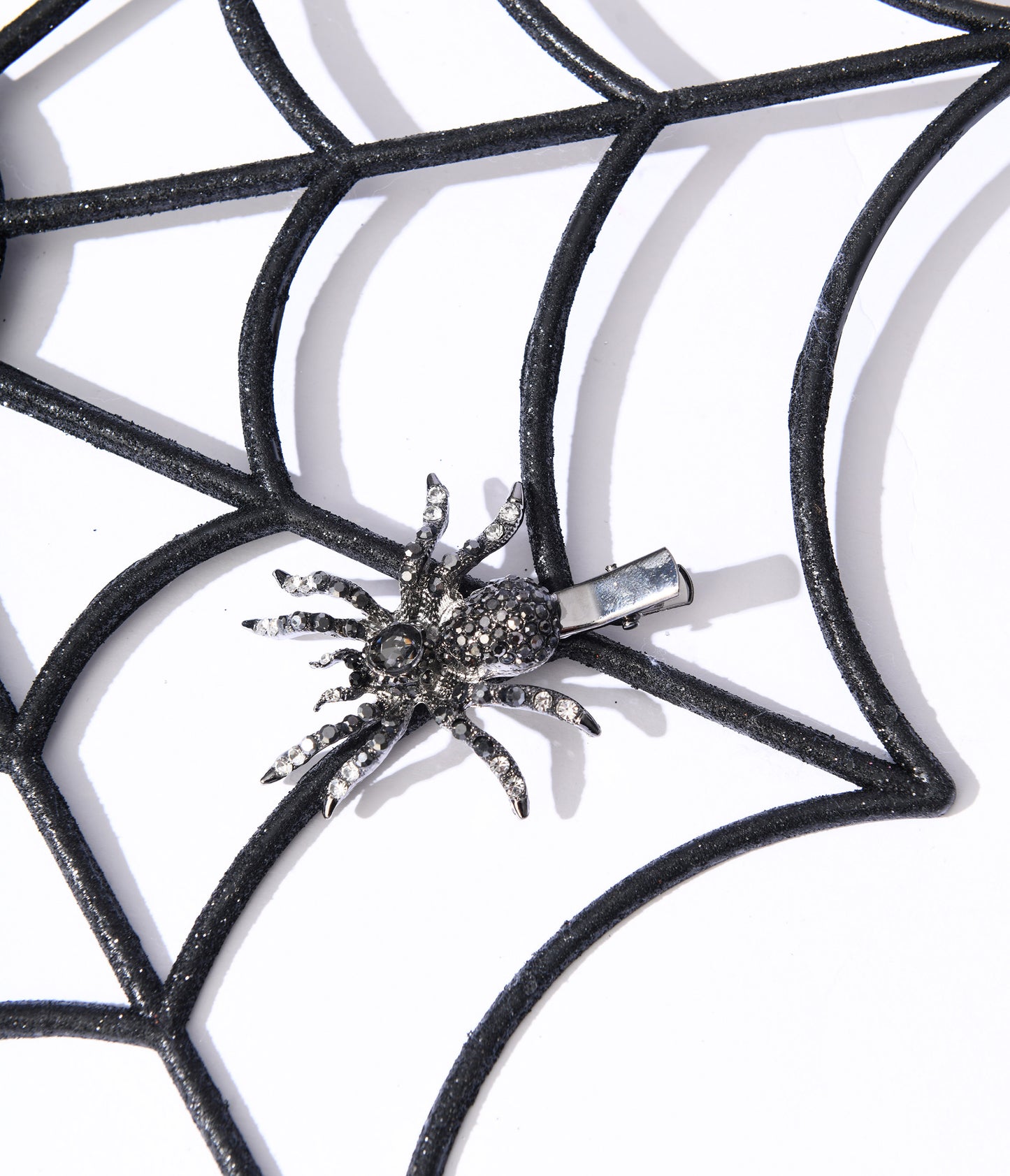 Black Rhinestone Spider Hair Clip