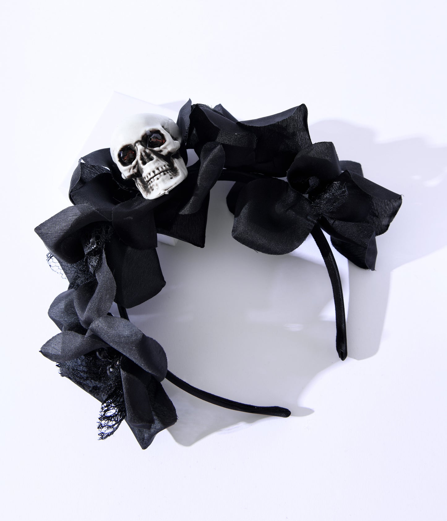 Black Floral & Skull Headband