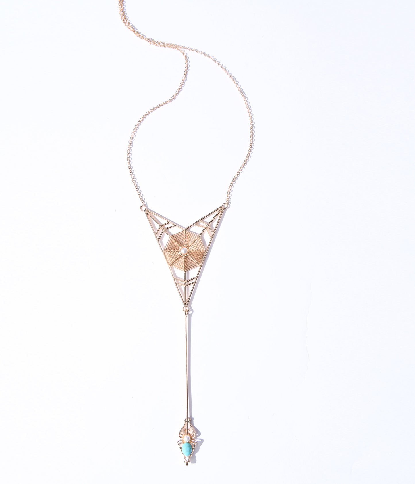Gold Spider Web Statement Necklace