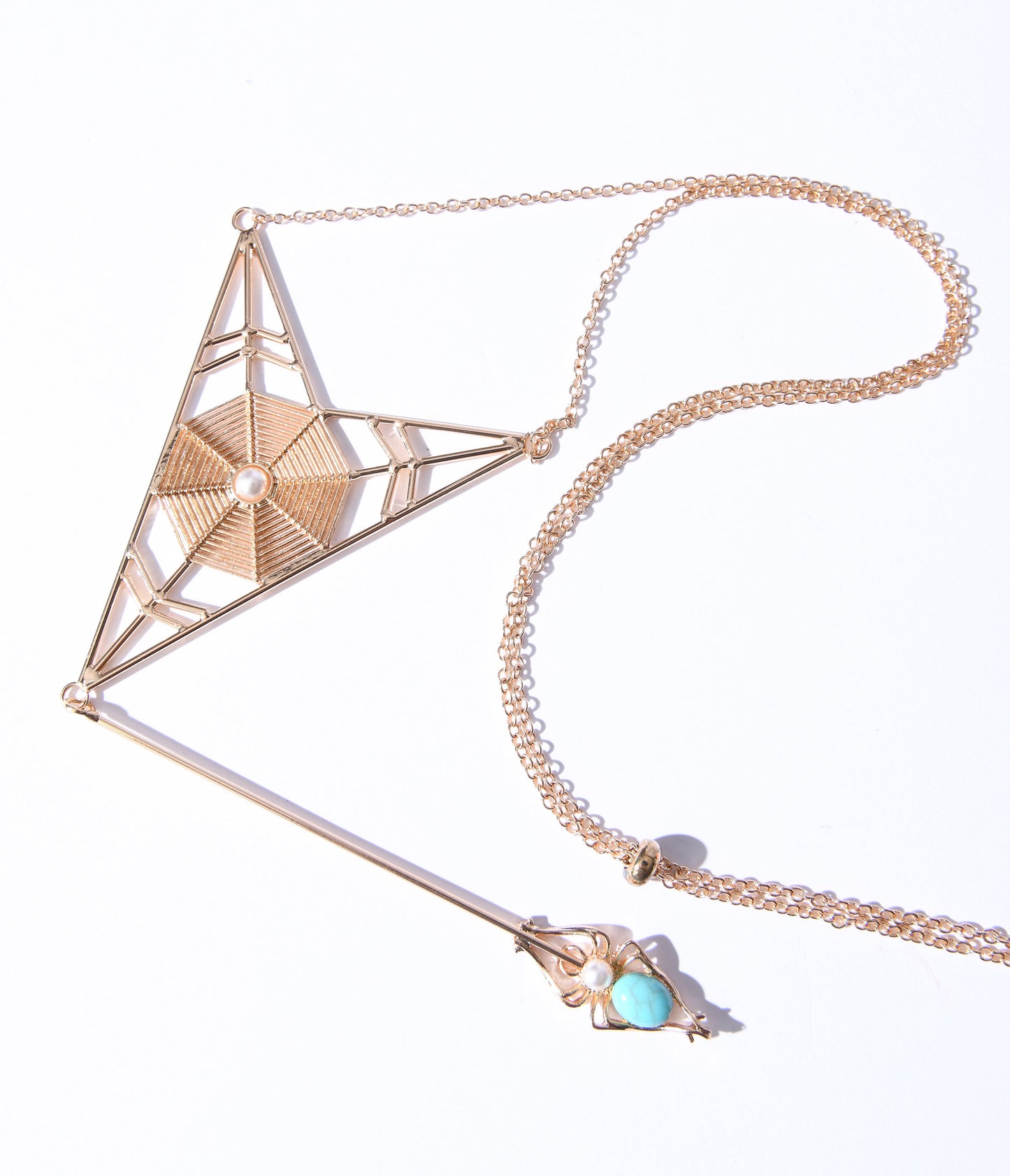 Gold Spider Web Statement Necklace