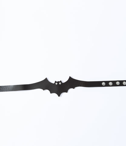Black Leatherette Bat Choker