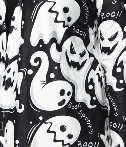 Black & White Ghost Knit Cardigan
