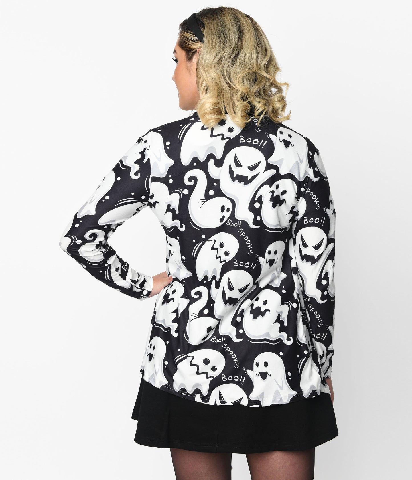 Black & White Ghost Knit Cardigan
