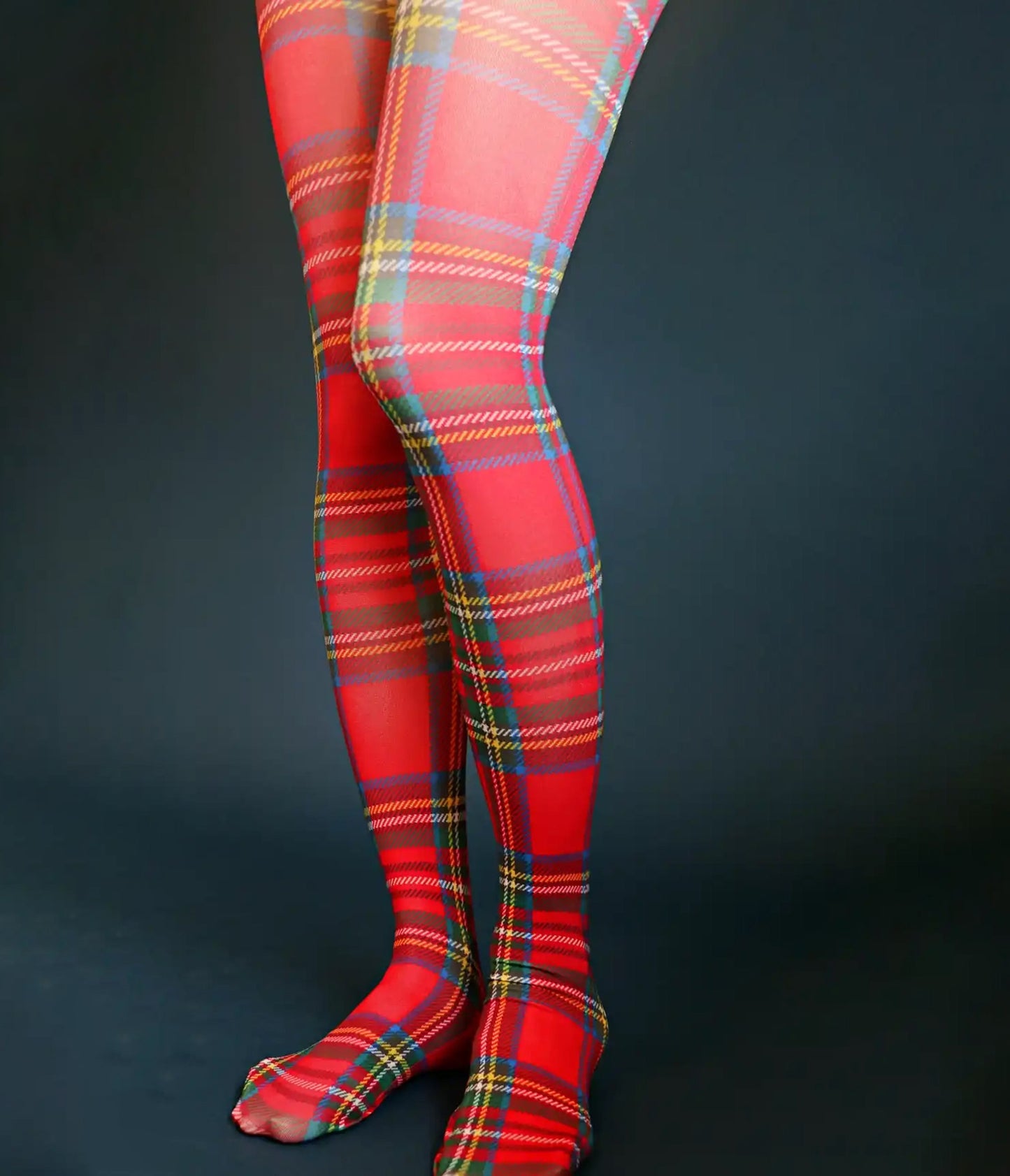 Red Tartan Plaid Tights