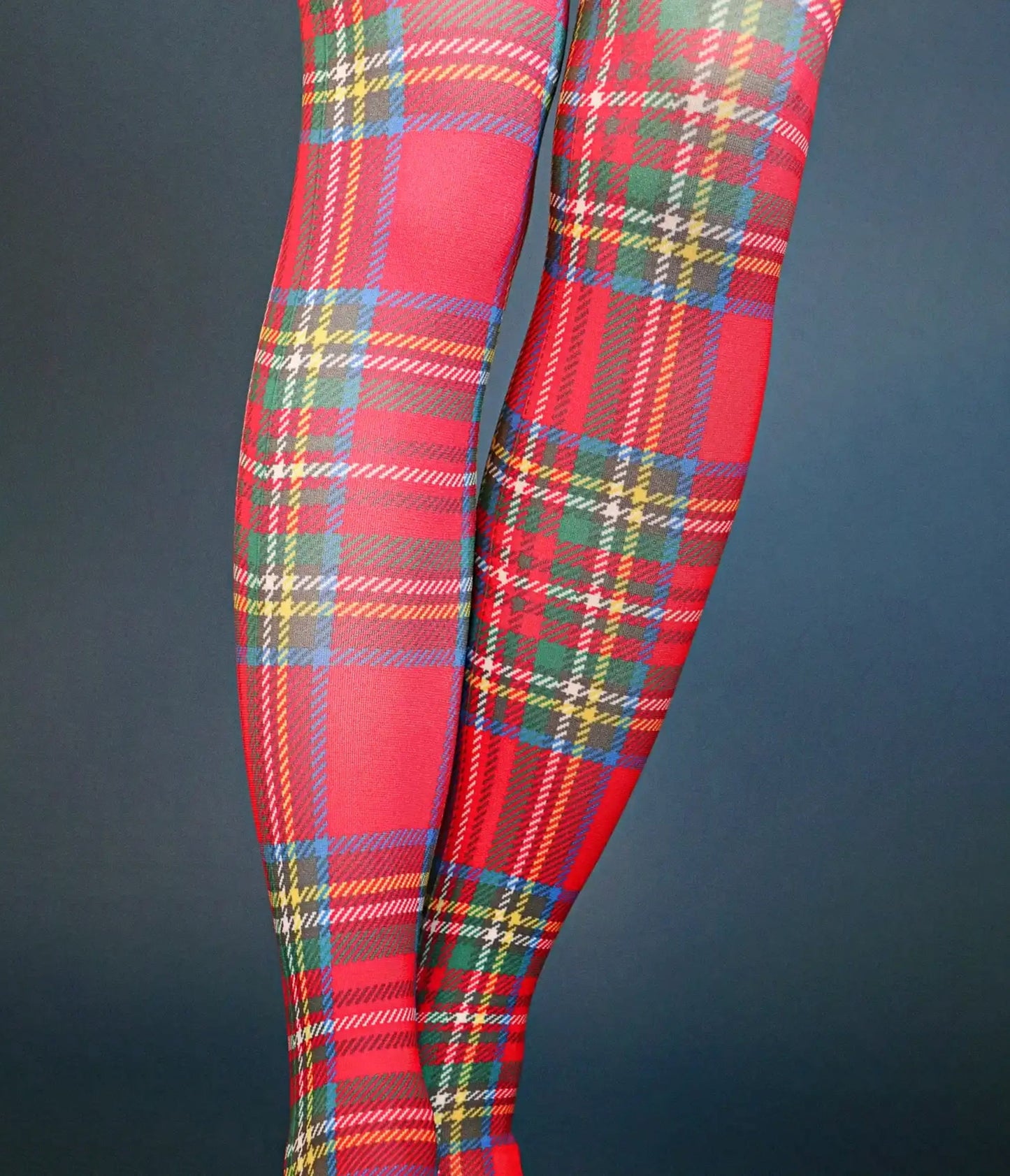 Red Tartan Plaid Tights