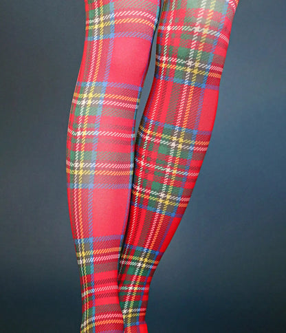 Red Tartan Plaid Tights
