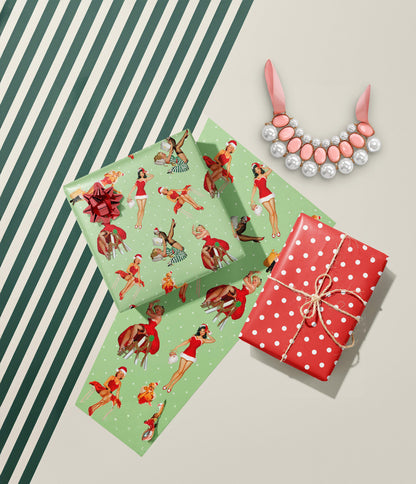 Vintage Pinup Holiday Gift Wrap