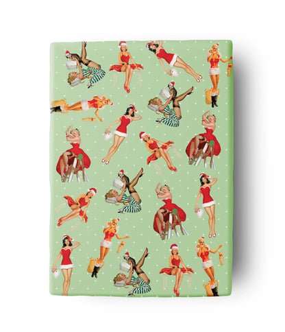 Vintage Pinup Holiday Gift Wrap
