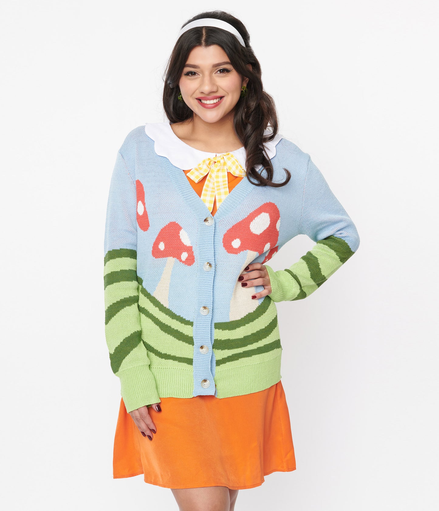 Blue & Red Mushroom Fields Cardigan