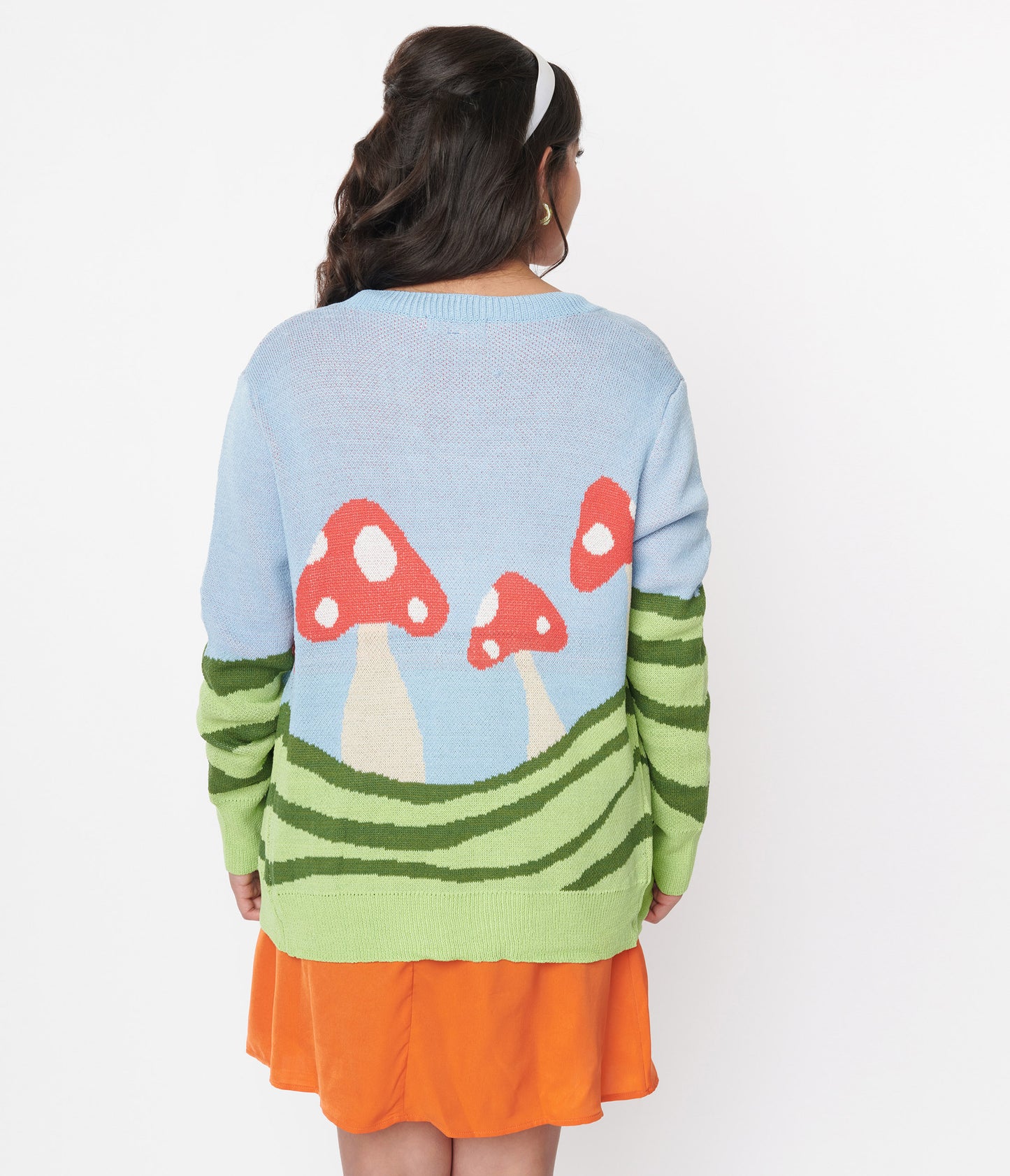 Blue & Red Mushroom Fields Cardigan