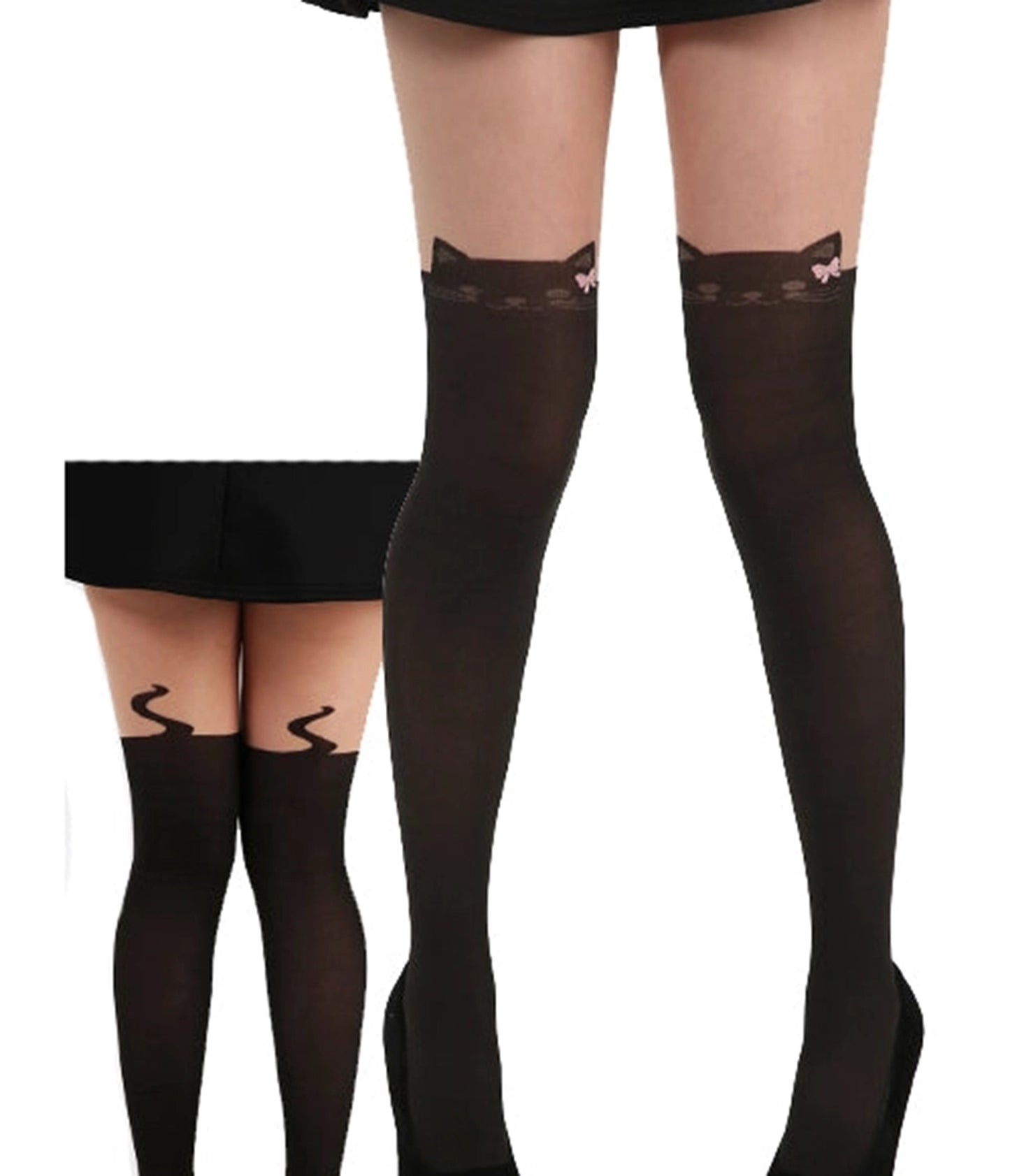 Black Cat Over the Knee Tights