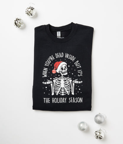 Dead Inside Holiday Skeleton Unisex Sweatshirt