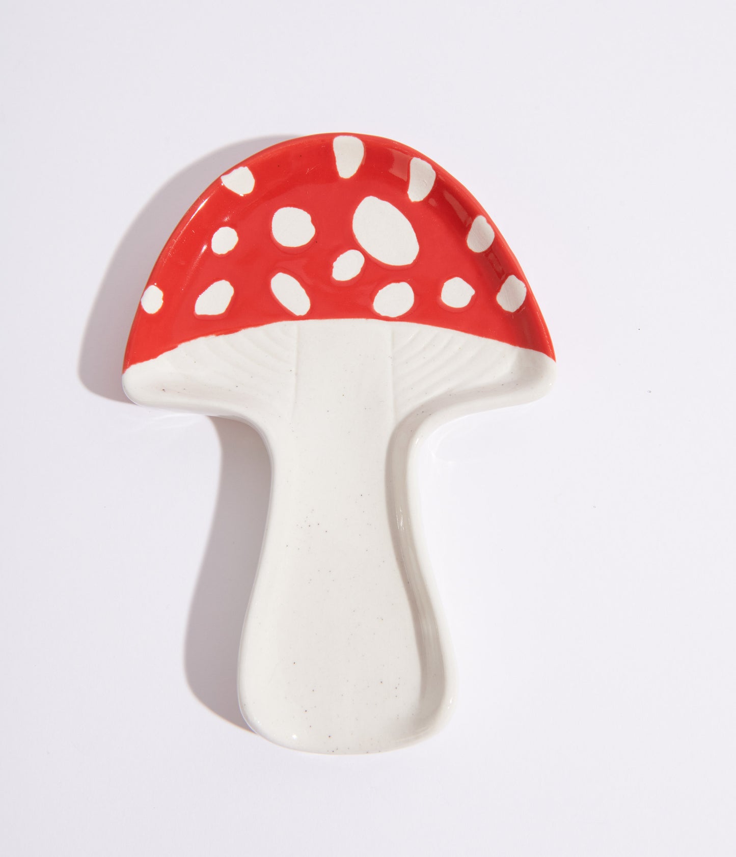 Red Mushroom Ceramic Spoon Rest