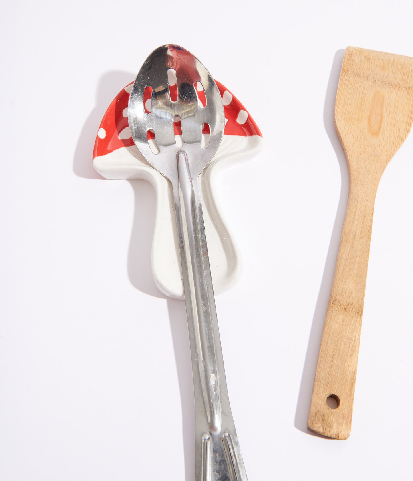 Red Mushroom Ceramic Spoon Rest