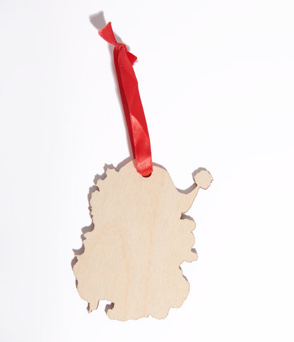 Vintage Santa Wooden Ornament