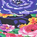 Unique Vintage Plus Size Pink & Purple Floral Print Monroe High Waist Swim Bottom
