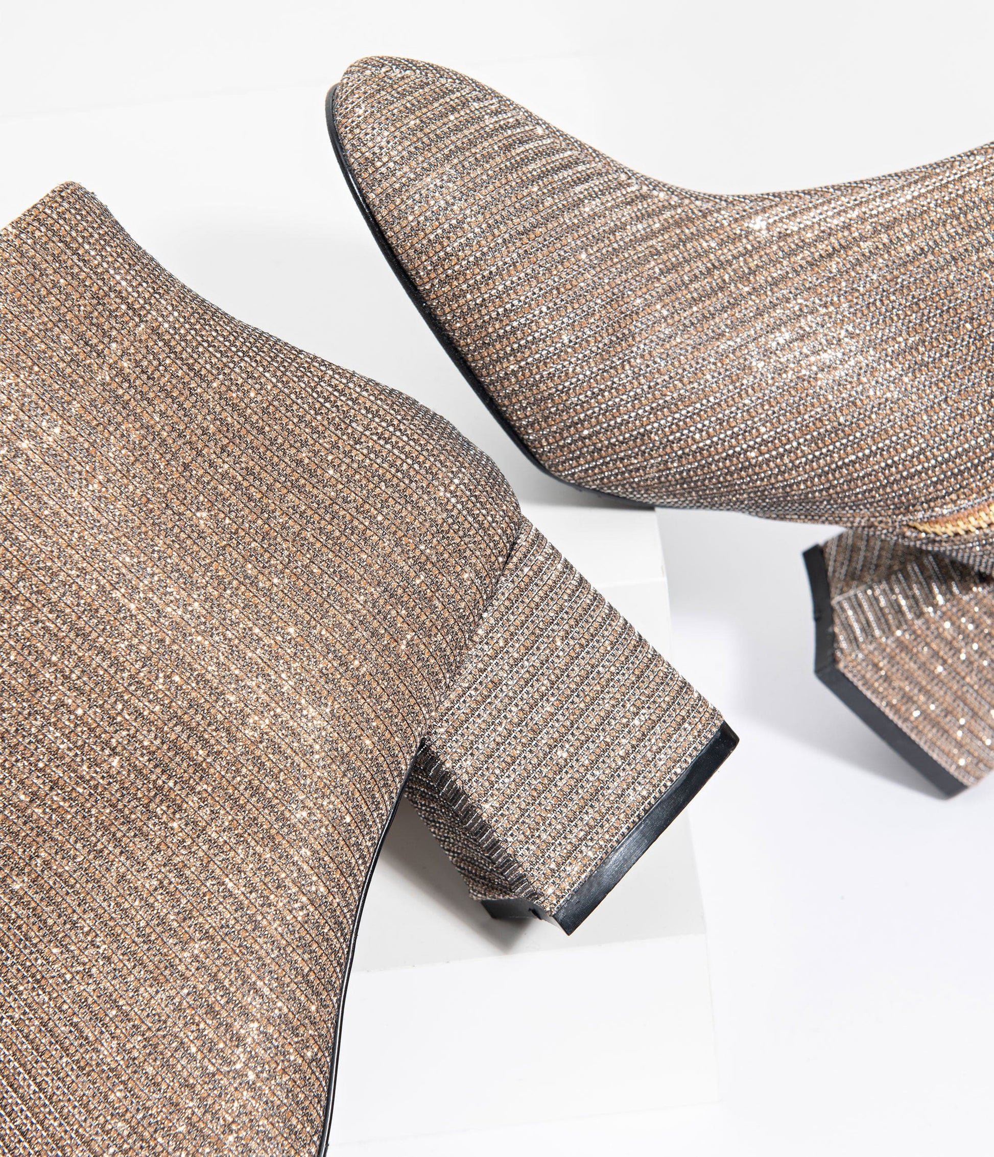 Chelsea Crew Golden Woven Rich Heel Booties