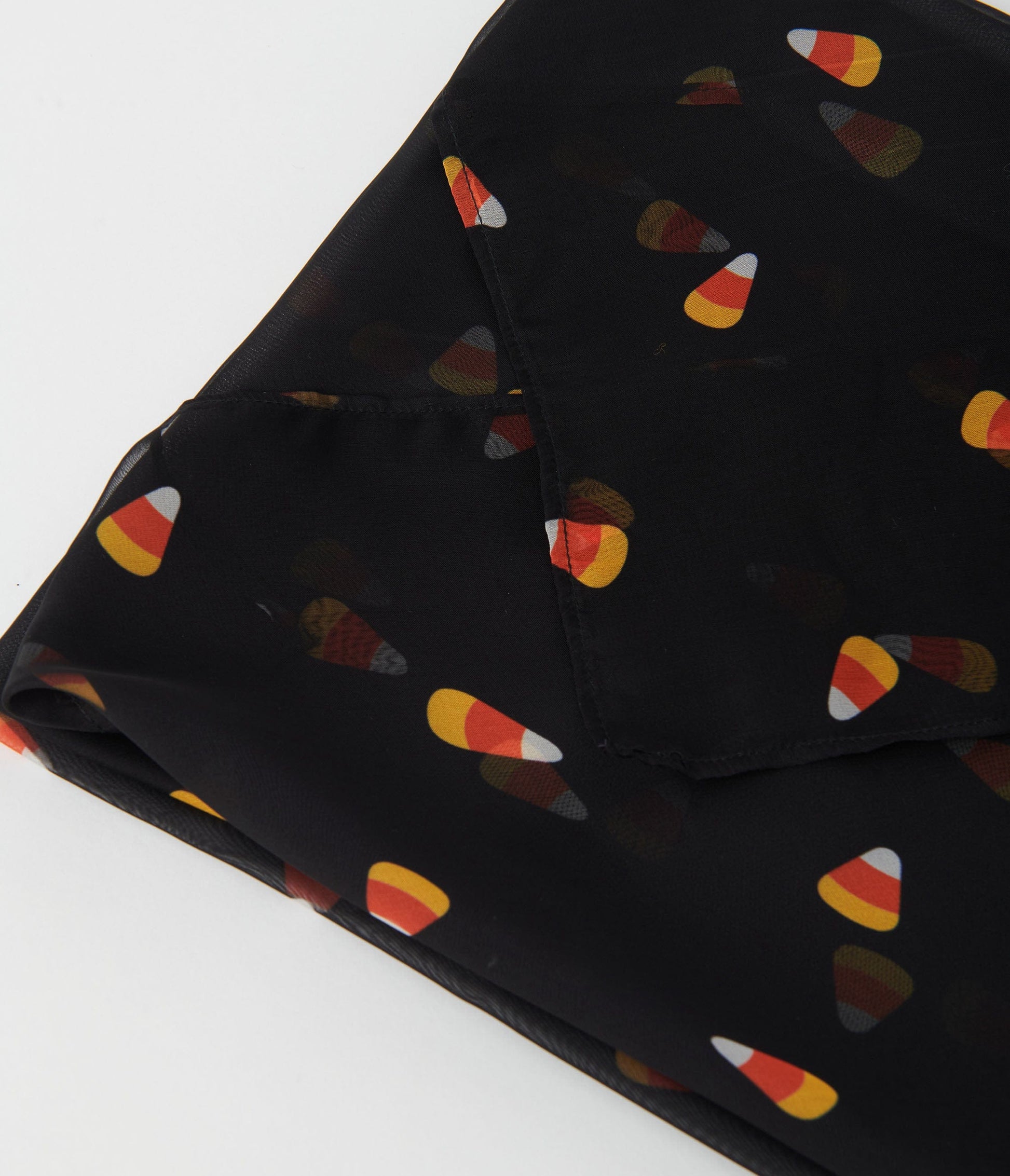 Unique Vintage Black Candy Corn Print Hair Scarf | Halloween Accessories
