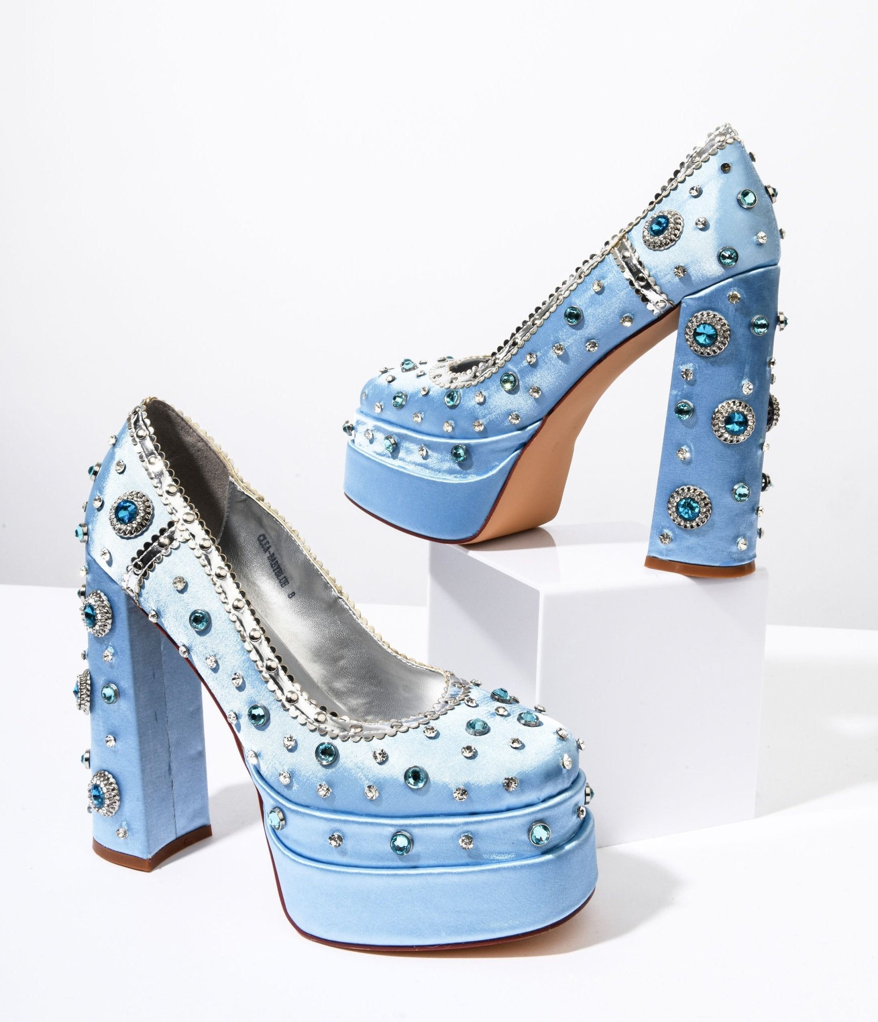 Buy online Blue Embellished Ankle Strap Sandal from heels for Women by  Heroshoeline for ₹499 at 50% off | 2024 Limeroad.com
