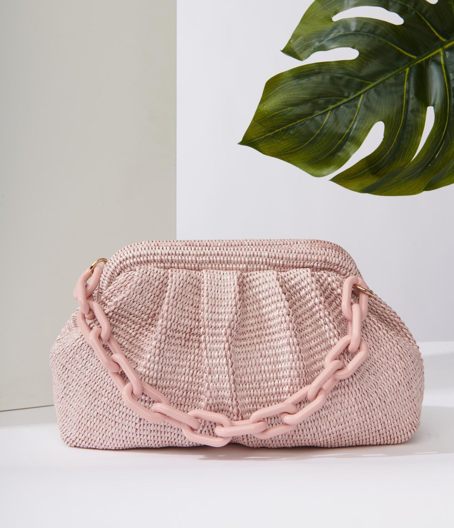 Baby Pink Solana Clutch Handbag - Unique Vintage - Womens, ACCESSORIES, HANDBAGS